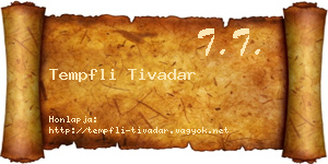 Tempfli Tivadar névjegykártya
